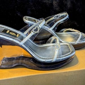 Cute clear wedge shoes